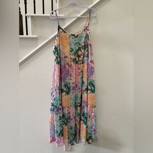 Lane Bryant Floral Watercolor Multicolor Maxi Dress
